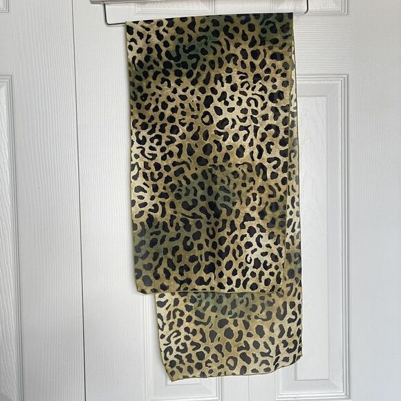Leopard Animal Print Long Silky Scarf 44x11 EUC - Picture 4 of 6